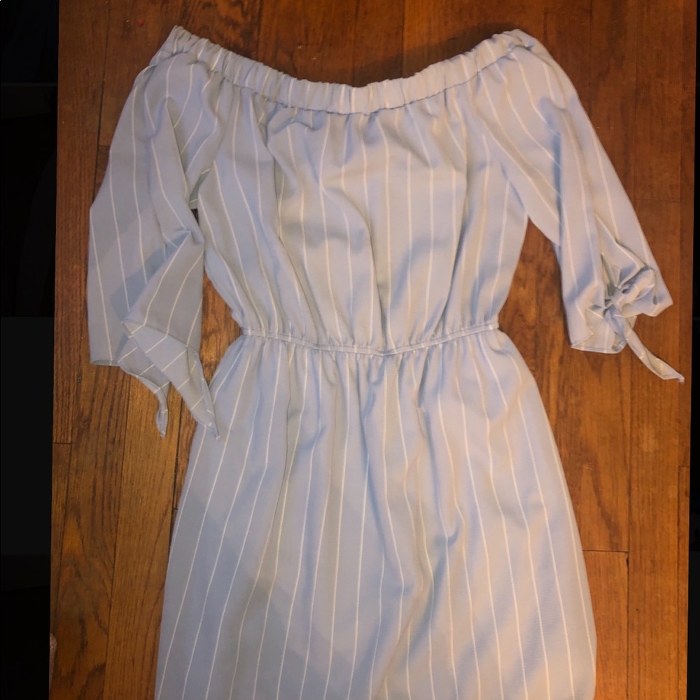 Light blue with white stripes Dress